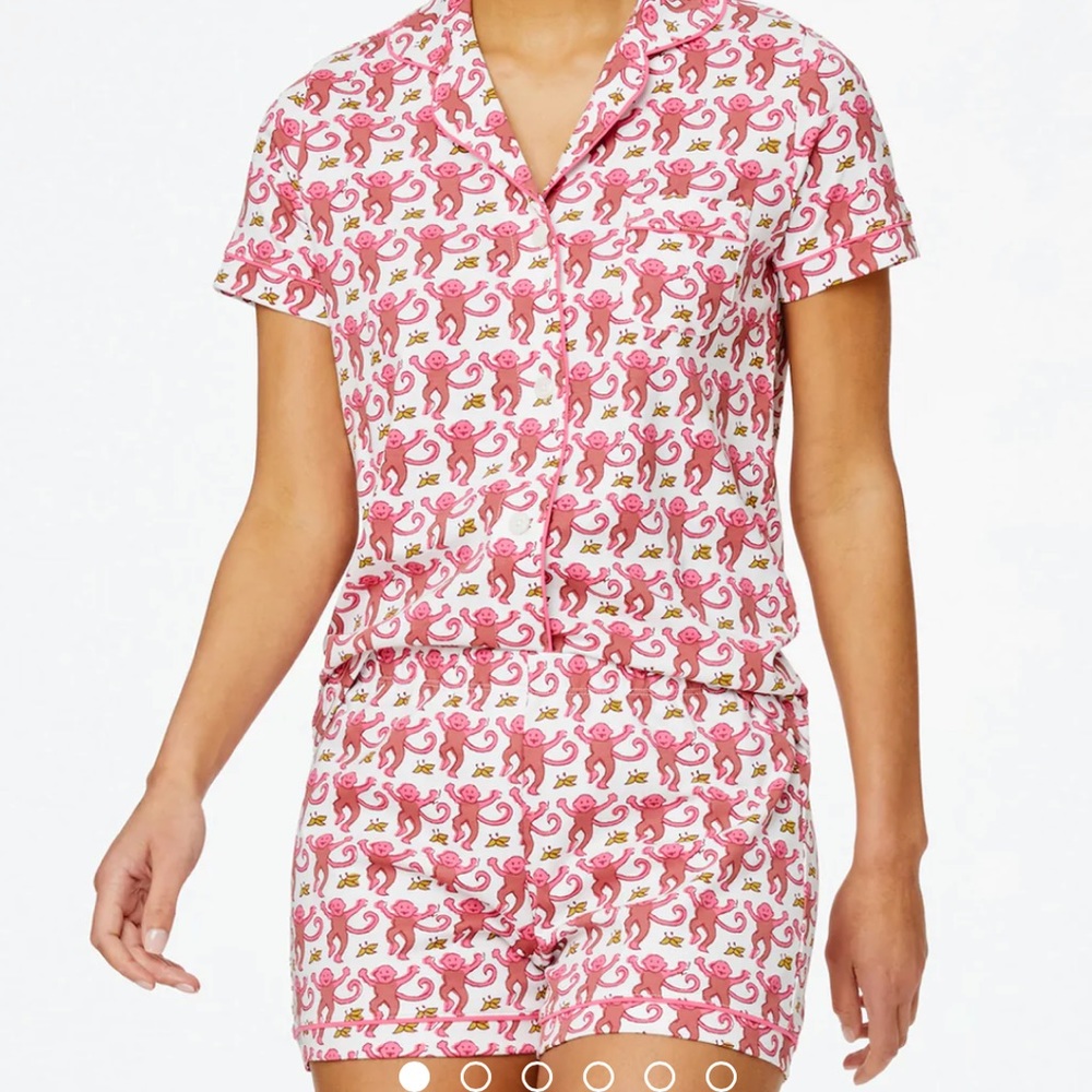 Pink Monkey Polo Pajamas